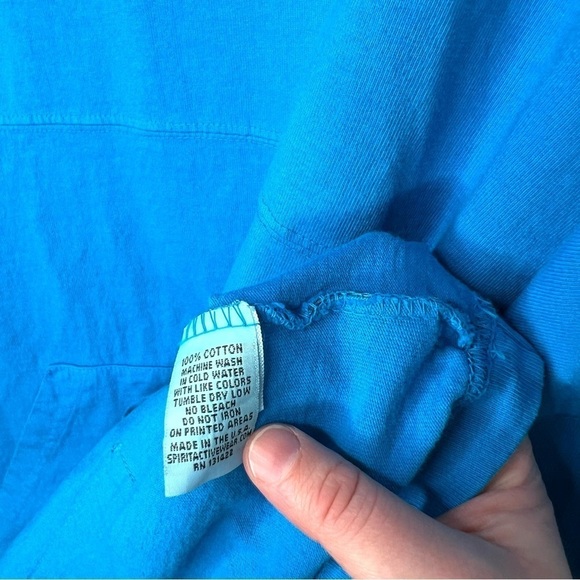 Landshark Fins Up Blue Long Sleeve Graphic Shark fin Spirit Jersey Size Large - Picture 9 of 16